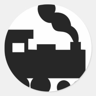 Symbol für die schwarze Eisenbahn Runder Aufkleber