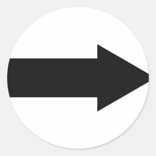 Symbol für die schwarze Pfeil rechts Runder Aufkleber (Vorderseite)