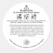 Symbol für die Sicherheit von Kerzen hinzufügen Lo Runder Aufkleber (Vorderseite)