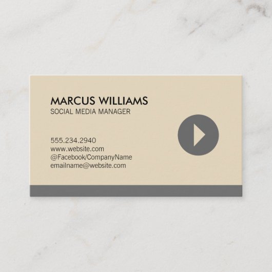 Symbol für die Wiedergabe von Social Media Manager Visitenkarte (Vorderseite)
