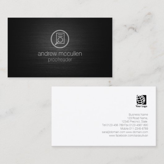 Symbol für Dokumentengläser im Korrekturlesegerät Visitenkarte (Vorne/Hinten)