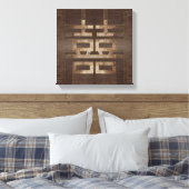Symbol für doppeltes Glück Geometrisches Gold auf  Leinwanddruck (Insitu (Schlafzimmer))