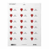 Symbol für dunkelrote Lilie Adressaufkleber (Vorne)