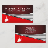 Symbol für echtes Anwesen Agent | ZUHAUSE | Red Me Visitenkarte (Vorne/Hinten)