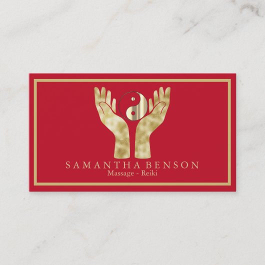 Symbol für Elegante HeilHände Yin Yang Visitenkarte (Vorderseite)