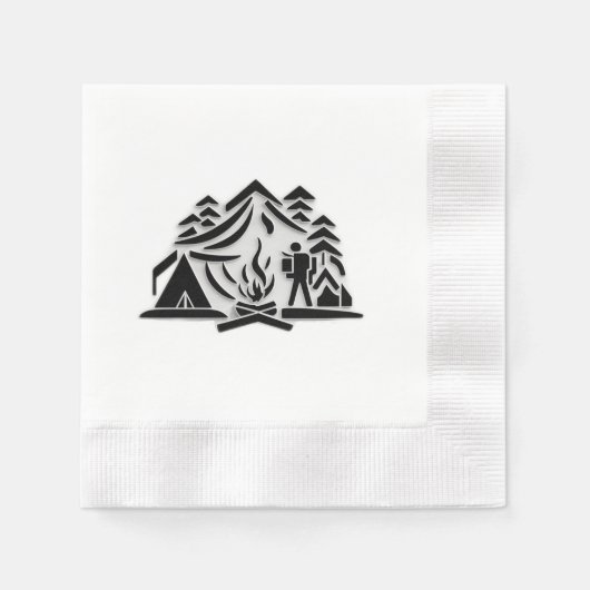 Symbol für elegantes und rustikales Camping Serviette (Vorderseite)