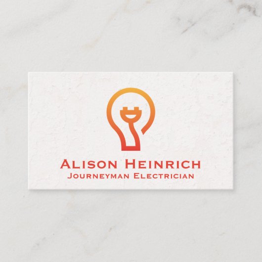 Symbol für elektrische Glühlampe Visitenkarte (Vorderseite)