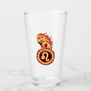 Symbol für Feuerlöschlampe - Leo Zodiac-Zeichen Glas
