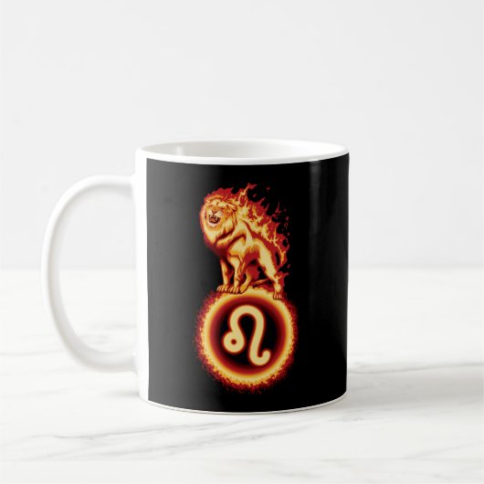 Symbol für Feuerlöschlampe - Leo Zodiac-Zeichen Kaffeetasse (Links)