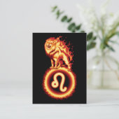 Symbol für Feuerlöschlampe - Leo Zodiac-Zeichen Postkarte (Stehend Vorderseite)