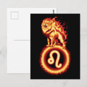Symbol für Feuerlöschlampe - Leo Zodiac-Zeichen Postkarte (Vorne/Hinten)