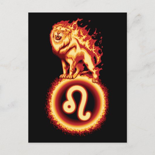 Symbol für Feuerlöschlampe - Leo Zodiac-Zeichen Postkarte (Vorderseite)