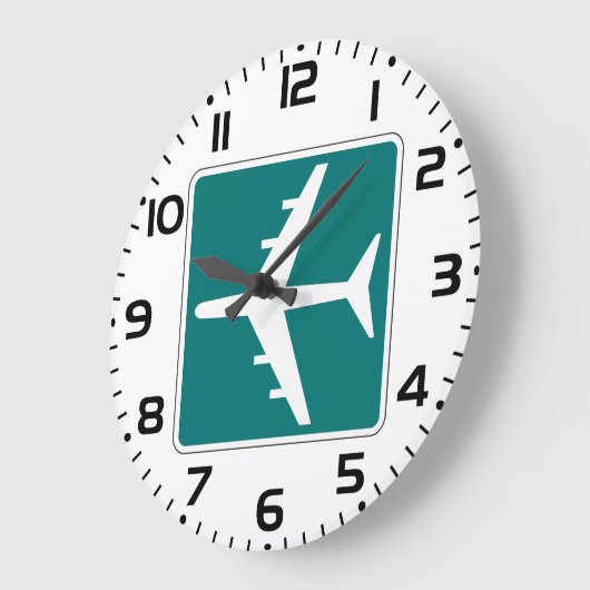 Symbol für Flughafenzeichen Zeichen für das Flugze Große Wanduhr (Winkel)