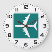 Symbol für Flughafenzeichen Zeichen für das Flugze Große Wanduhr (Vorderseite)