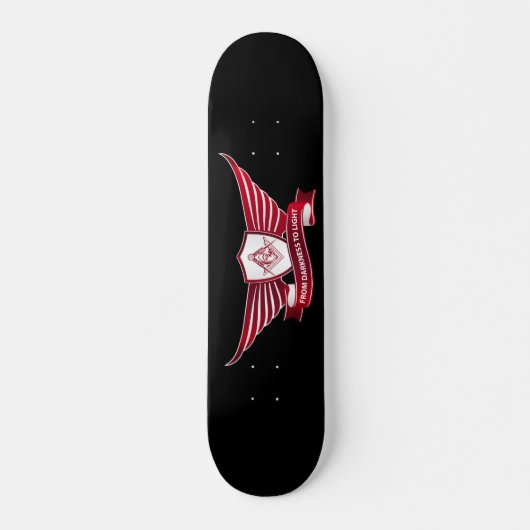 Symbol für Freimaurerei und Schild Skateboard (Vorne)