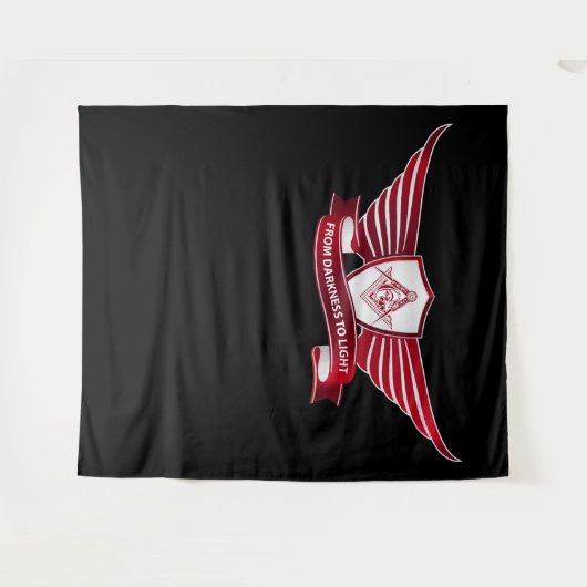 Symbol für Freimaurerei und Schild Wandteppich (Vorderseite (Horizontal))