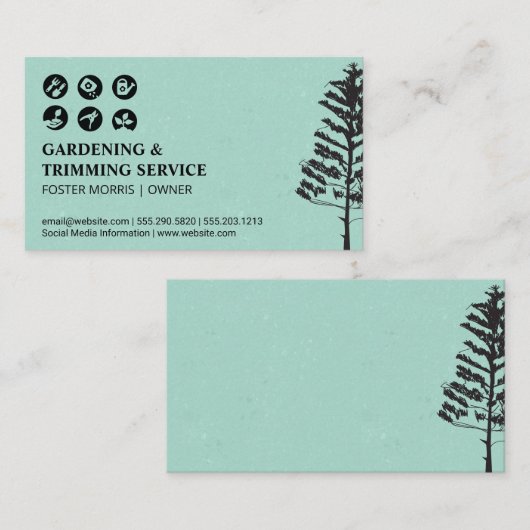 Symbol für Gartengeräte | Baum Visitenkarte (Vorne/Hinten)