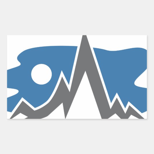 Symbol für Gebirgskette Rechteckiger Aufkleber (Vorderseite)