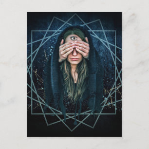 Symbol für geistige Intuition des dritten Auges Postkarte