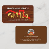 Symbol für Gold Handyman-Tools auf der Holzleiste Visitenkarte (Vorne/Hinten)