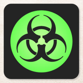 Symbol für grüne Biogefährdung Rechteckiger Pappuntersetzer