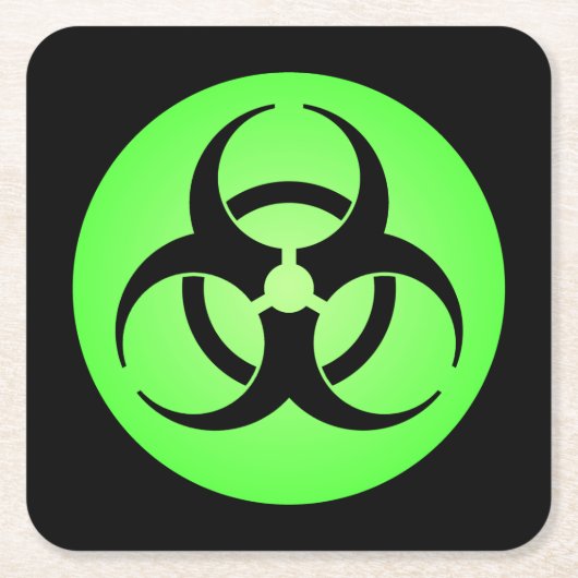 Symbol für grüne Biogefährdung Rechteckiger Pappuntersetzer (Vorderseite)