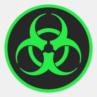 Symbol für grüne Biogefährdung Runder Aufkleber