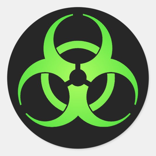 Symbol für grüne Biogefährdung Runder Aufkleber (Vorderseite)