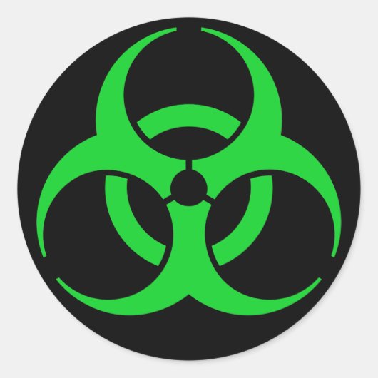Symbol für grüne Biogefährdung Runder Aufkleber (Vorderseite)