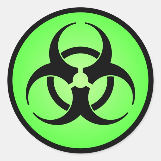 Symbol für grüne Biogefährdung Runder Aufkleber (Vorderseite)