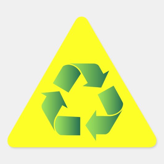 Symbol für grünen Recycle Dreieckiger Aufkleber (Vorderseite)