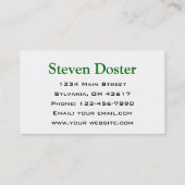 Symbol für grünen Recycle Visitenkarte (Rückseite)