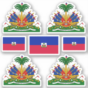 Symbol für haitianischen Staat / Wappen und Flagg Aufkleber