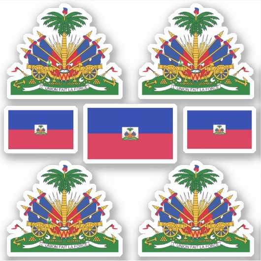 Symbol für haitianischen Staat / Wappen und Flagge Aufkleber (Vorderseite)