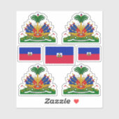Symbol für haitianischen Staat / Wappen und Flagge Aufkleber (Blatt)