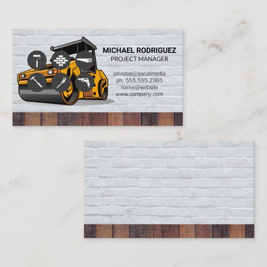 Symbol für Hardware-Tools | Dampfwalze Visitenkarte (Vorne/Hinten)