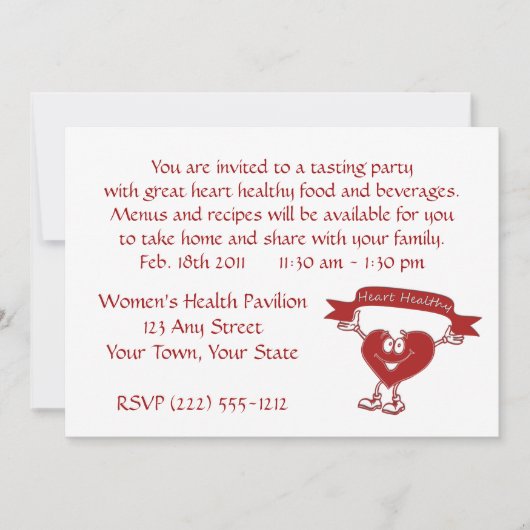 Symbol für Herz-Kreislauf-Bewusstsein Einladung (Vorderseite)