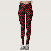 Symbol für Herz Pattern schwarz rot + Spielkarte Leggings (Vorderseite)