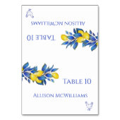 Symbol für Hochzeit-Platzkarte-Mittelmeer-Geflügel Tischnummer (Vorderseite)