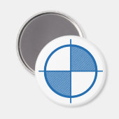 Symbol für Höhe (blau) Magnet (Vorderseite/Rückseite)