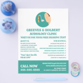 Symbol für Hörhilfe, Audiologe, Klinik für Audiolo Flyer (Einzeln)