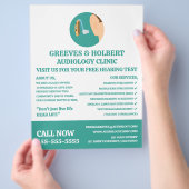Symbol für Hörhilfe, Audiologe, Klinik für Audiolo Flyer (Hand)