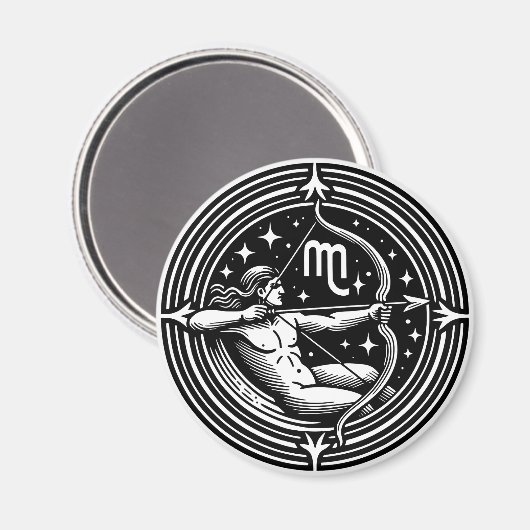 Symbol für Horoskop-Sagittarier Magnet (Vorderseite/Rückseite)
