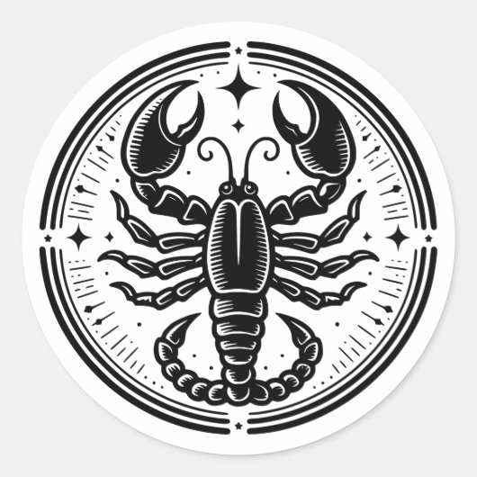 Symbol für Horoskop-Skorpion Runder Aufkleber (Vorderseite)