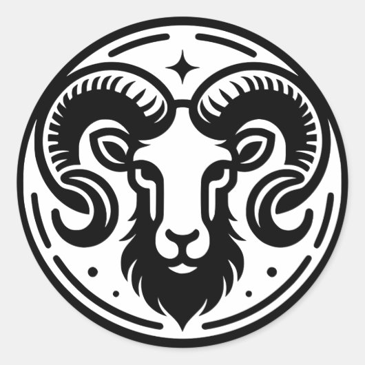 Symbol für Horoskop-Zeichen Runder Aufkleber (Vorderseite)