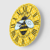Symbol für Hummeln und Honeycomb Große Wanduhr (Winkel)