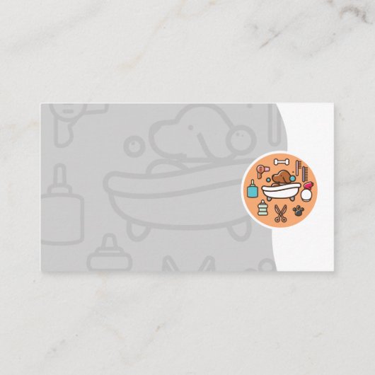 Symbol für Hunde-Wash-Dusche Visitenkarte (Rückseite)