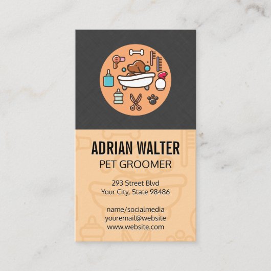 Symbol für Hunde-Wash-Dusche Visitenkarte (Vorderseite)