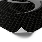 Symbol für industrielle Gefährdung mit Stahleffekt Poster (Ecke)