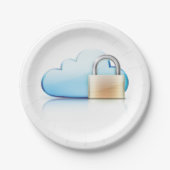 Symbol für Internetsicherheit Padlock Paper-Teller Pappteller (Vorderseite)